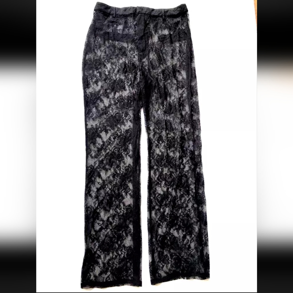 Victoria secret black see through lace pants, size small